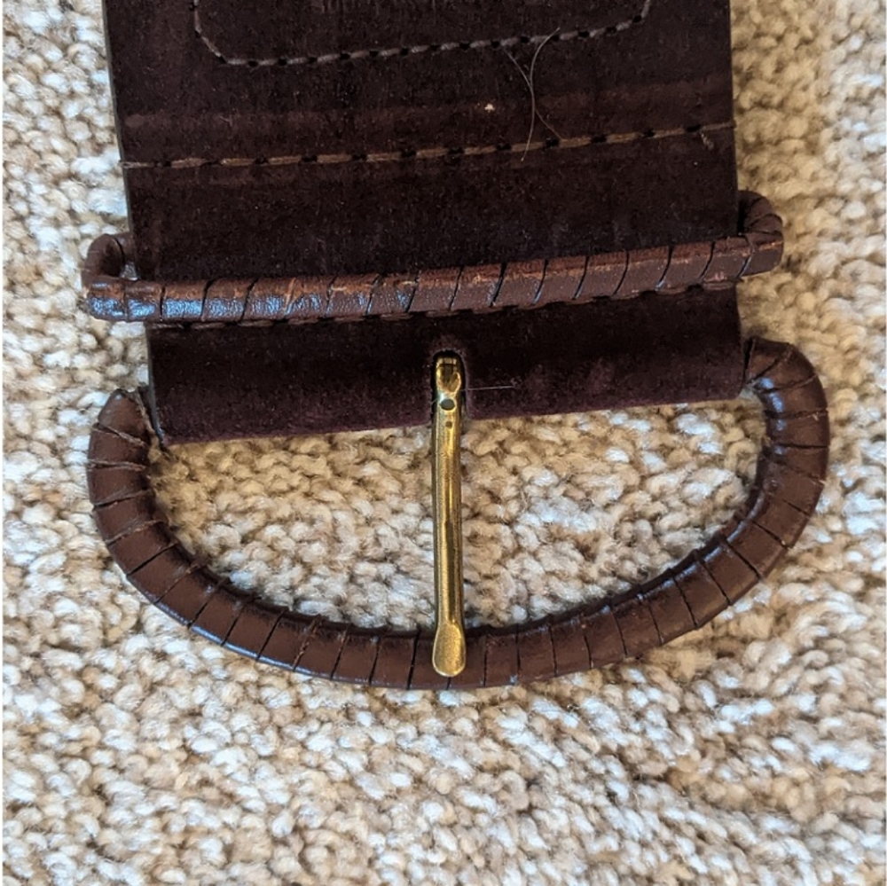 Wide Brown Suede Belt